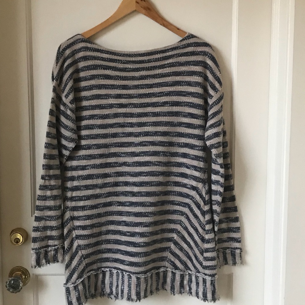 Soft Surroundings Marina Pullover in blue/tan